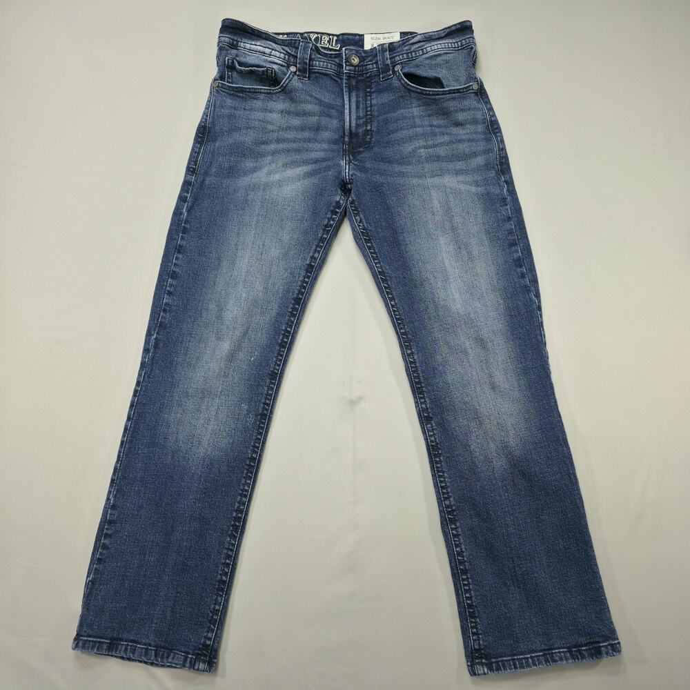 TK Axel Mens Slim Boot Jeans 34x29 Stretch Comfort Bootcut Classic Denim Wash